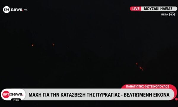 Πυρκαγιά στο Μουζάκι Ηλείας – Επιχειρούν ισχυρές πυροσβεστικές δυνάμεις