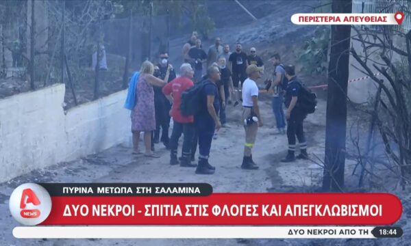Σαλαμίνα: Σε εξίληξη τα πύρινα μέτωπα – Δύο νεκροί και σπίτια στις φλόγες ο τραγικός απολογισμός