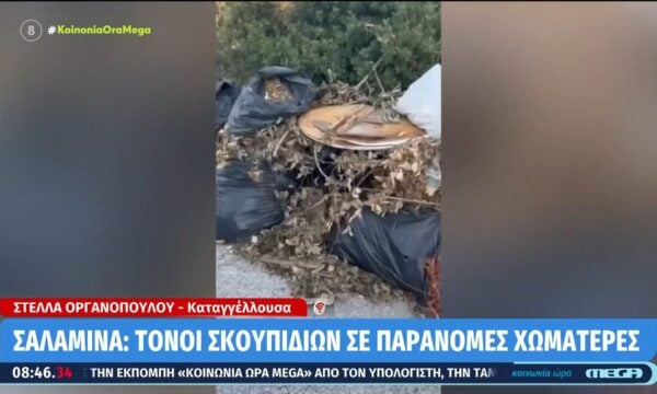 Σαλαμίνα: Τόνοι σκουπιδιών σε παράνομες χωματερές