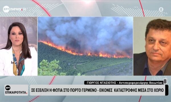 Σε εξέλιξη η φωτιά στο Πόρτο Γερμενό – Γιώργος Ντασιώτης, Αντιπεριφερειάρχης Βοιωτίας