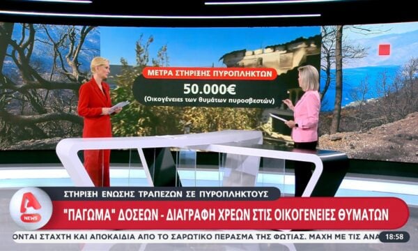 Στήριξη Ένωσης Τραπεζών στους Πυρόπληκτους: Πάγωμα δόσεων για 6 μήνες και διαγραφή χρεών