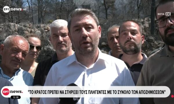 Στις πυρόπληκτες περιοχές στο Πόρτο Γερμενό ο Νίκος Ανδρουλάκης