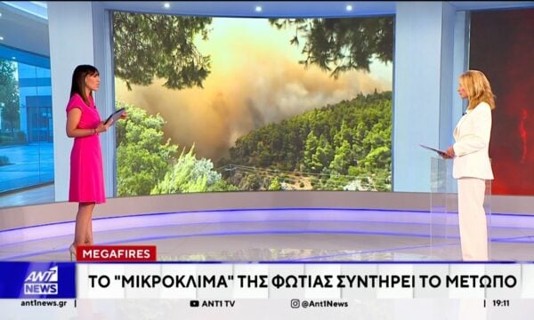 Το μικροκλίμα της φωτιάς συντηρεί το μέτωπο