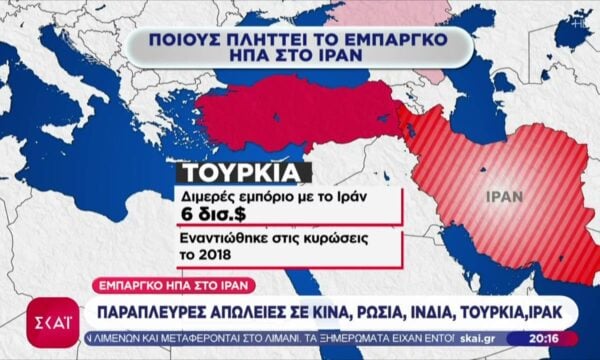 Το οικονομικό εμπάργκο των ΗΠΑ στο Ιράν αναμένεται να πλήξει και Ρωσία, Κίνα, Ινδία, Τουρκία, ΗΑΕ, Ιράκ