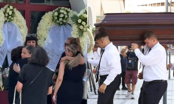 Κηδεία Κόκοτα: Κατερίνα στην εκκλησία, χειροκροτήματα κατά την άφιξη της σορού (Βίντεο)