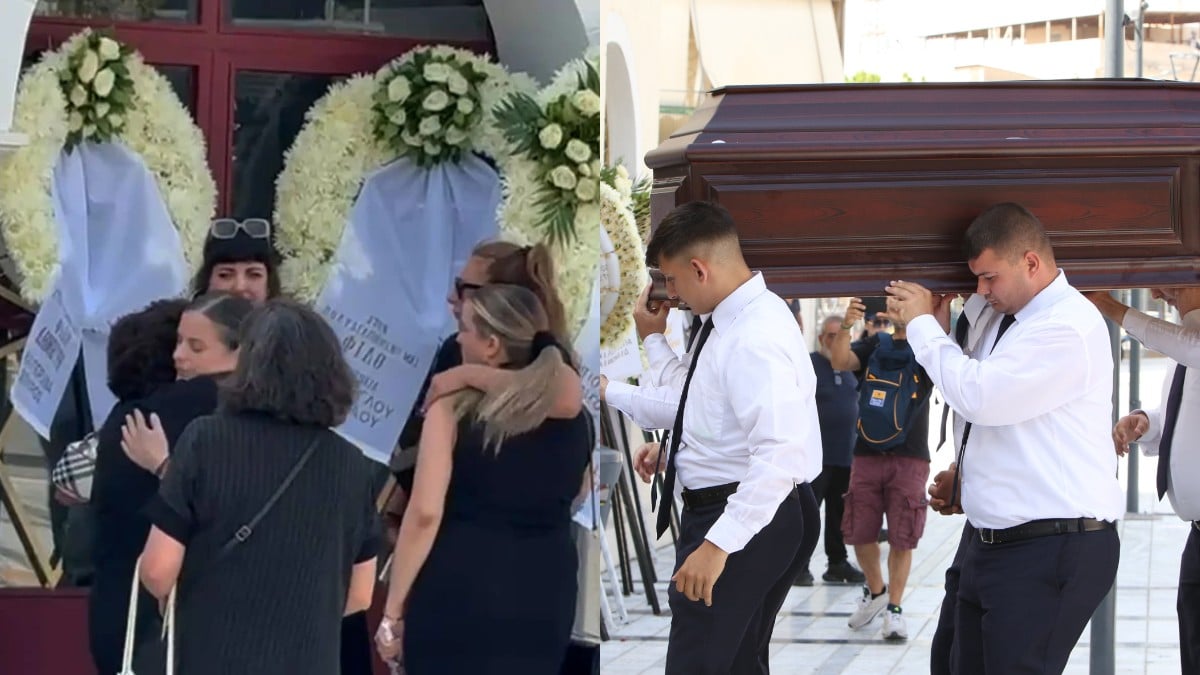 Κηδεία Κόκοτα: Κατερίνα στην εκκλησία, χειροκροτήματα κατά την άφιξη της σορού (Βίντεο)
