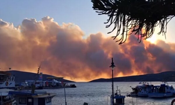 Φωτιά στη Σκύρο: Ξεκίνησαν ξανά οι εναέριες ρίψεις – Μάχη με τους ισχυρούς ανέμους 7 μποφόρ