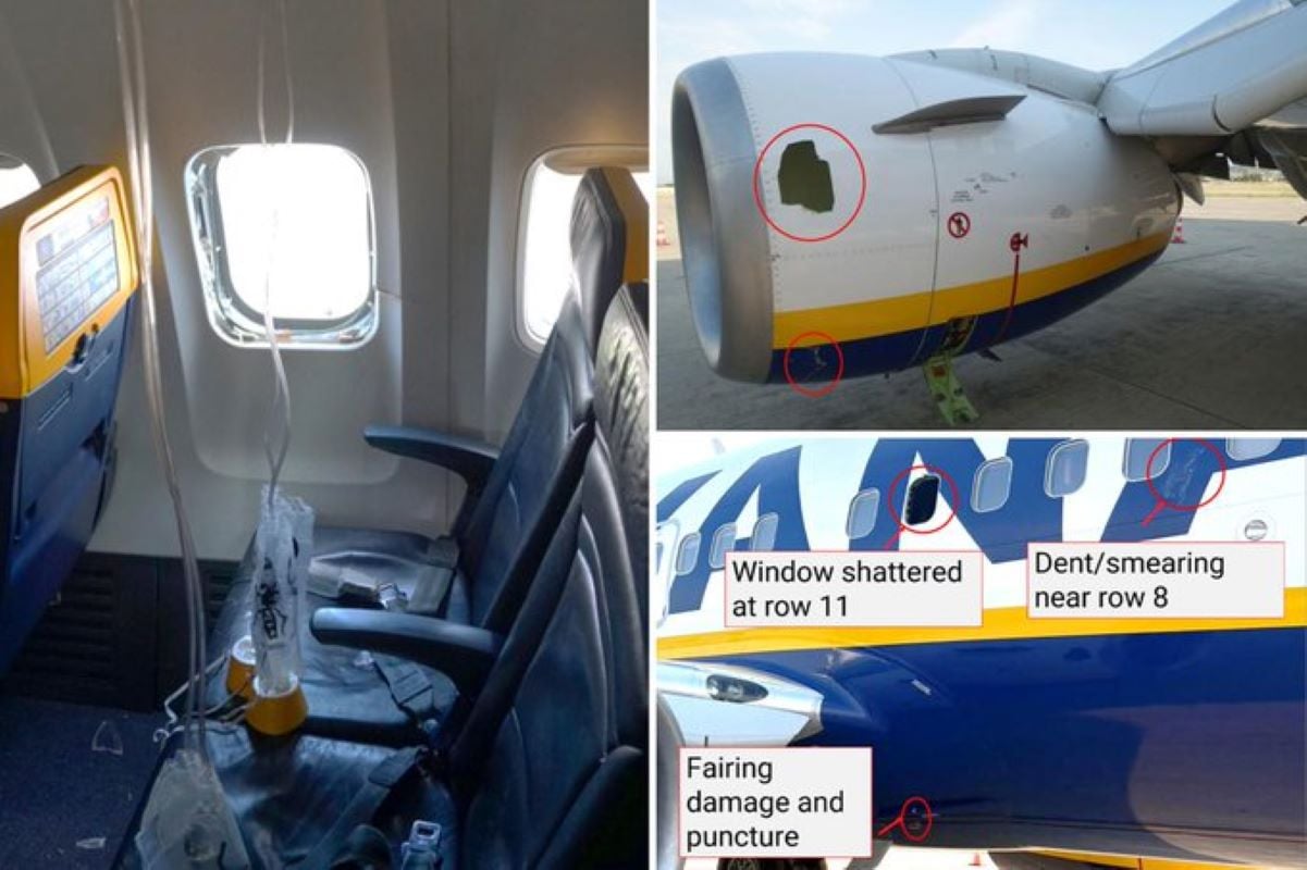 Ryanair: Υπολείμματα πτηνών στον κινητήρα του Boeing με το σπασμένο παράθυρο που «ρούφηξε» επιβάτη – Πόρισμα του NTSB