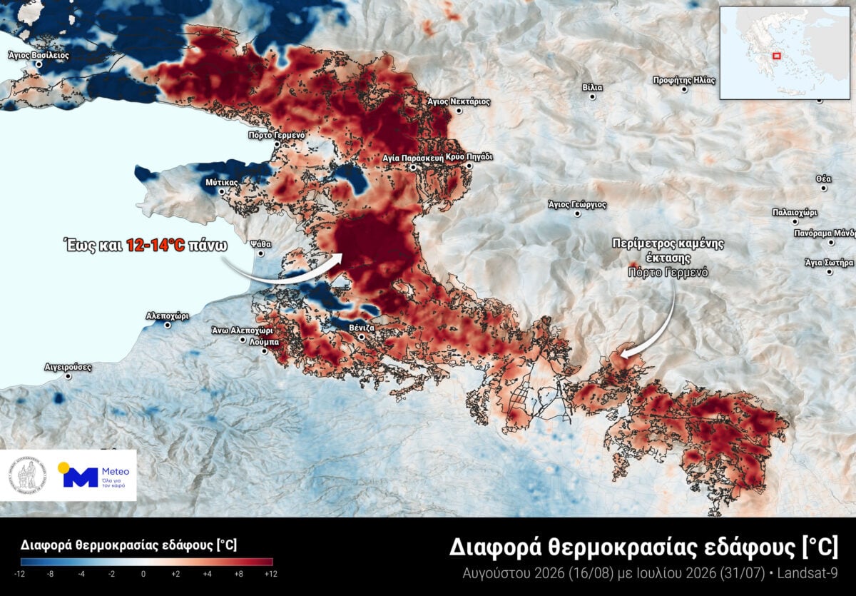 Πόρτο Γερμενό: Μετά τη φωτιά η θερμοκρασία του εδάφους έχει αυξηθεί ως και 14 βαθμούς 7 Πόρτο Γερμενό: Μετά τη φωτιά η θερμοκρασία του εδάφους έχει αυξηθεί ως και 14 βαθμούς
