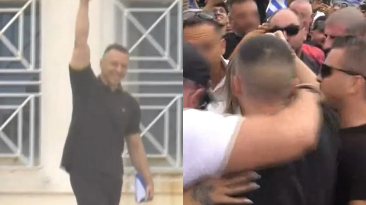 Αποφυλακίστηκε ο Ηλίας Κασιδιάρης: Πλήθος κόσμου έξω από τις φυλακές, τα πρώτα του λόγια