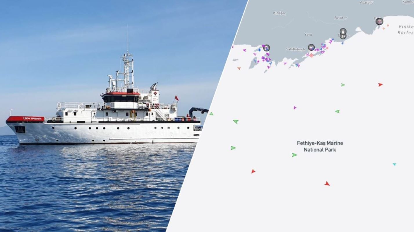 Τουρκική πρόκληση στο Marine Traffic: Μετονομάστηκε σε «Εθνικό θαλάσσιο πάρκο Φετιγιέ-Κας» η περιοχή νότια του Καστελλόριζου