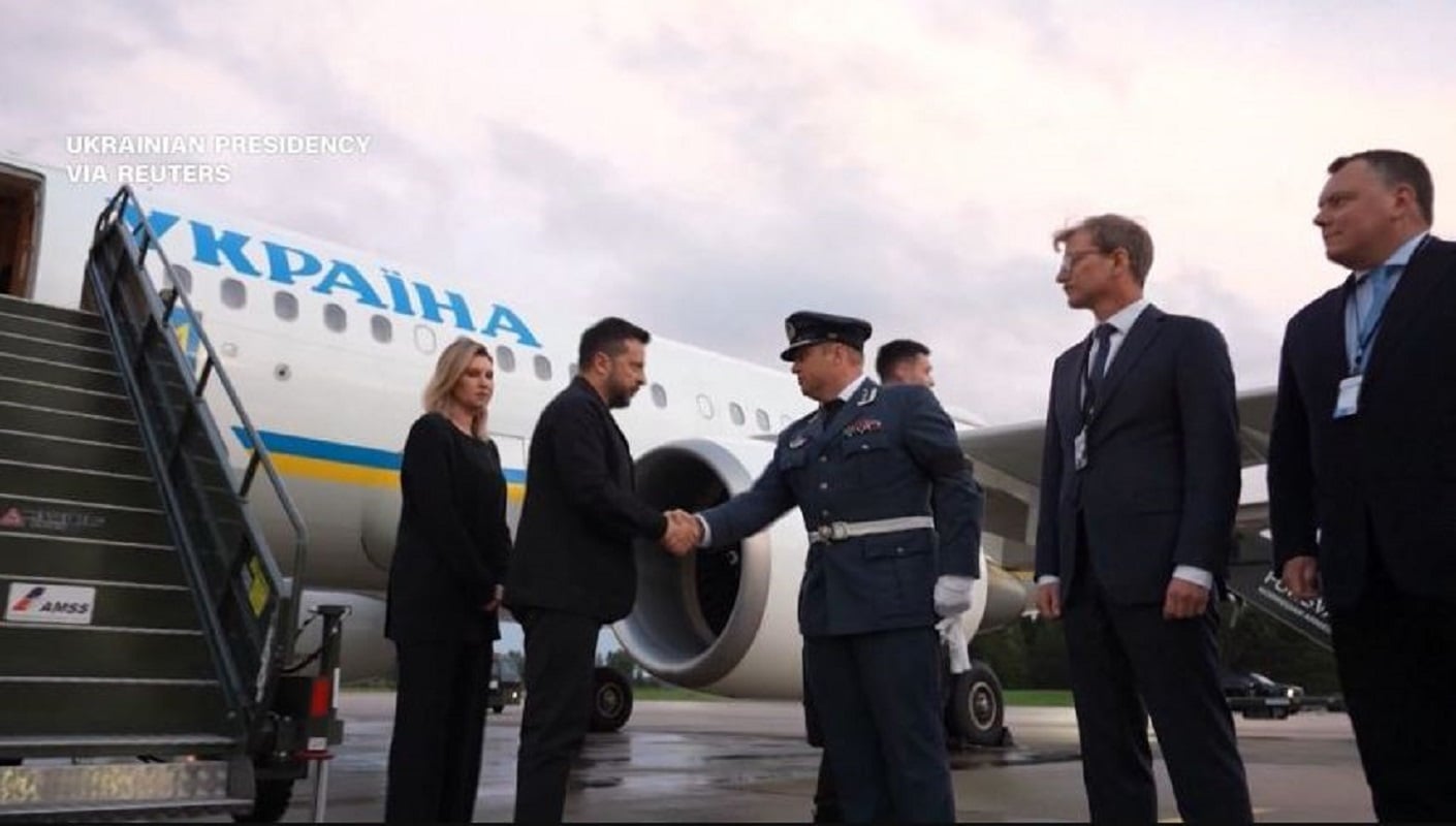 Μολδαβία: Επιβεβαιώνει ότι το αεροπλάνο του Ζελένσκι καθυστέρησε λόγω drone – Η Ουκρανία διαψεύδει ότι κινδύνεψε άμεσα 7 Στιγμιότυπο από την άφιξη της ουκρανικής προεδρικής αποστολής στο αεροδρόμιο του Όσλο, στις 9 Σεπτεμβρίου 2026.