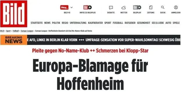 Η Bild χαρακτήρισε τον ΟΦΗ «ομάδα χωρίς όνομα» και πήρε απάντηση από τον Δήμαρχο Ηρακλείου 7 Η Bild χαρακτήρισε τον ΟΦΗ «ομάδα χωρίς όνομα» και πήρε απάντηση από τον Δήμαρχο Ηρακλείου