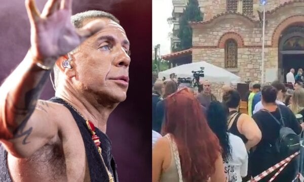 Γιώργος Μαζωνάκης: Πλήθος κόσμου στη λαϊκή αγρυπνία – Παίζουν τραγούδια του στα μεγάφωνα έξω από την εκκλησία (Βίντεο)