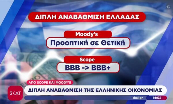 Αναβάθμιση της ελληνικής οικονομίας από Scope και Moody’s – Τι σημαίνει πρακτικά