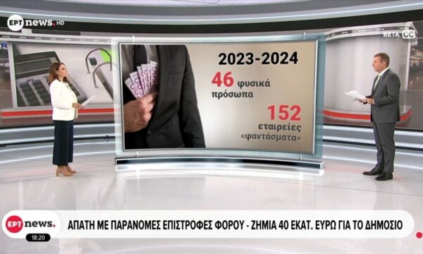 Απάτη με παράνομες επιστροφές φόρου – Ζημιά 40 εκατ. ευρώ για το Δημόσιο