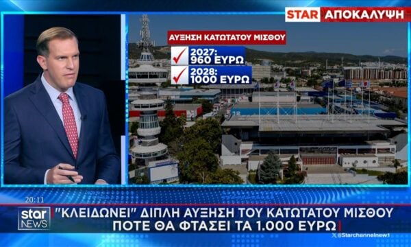 Αποκάλυψη STAR:  ”Κλειδώνει” διπλή αύξηση του κατώτατου μισθού – Πότε θα φτάσει τα 1.000€