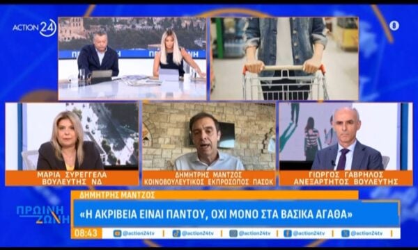 Δ. Μάντζος: «Η κυβέρνηση προσπαθεί να λύσει το θεμα της ακρίβειας με ημίμετρα»