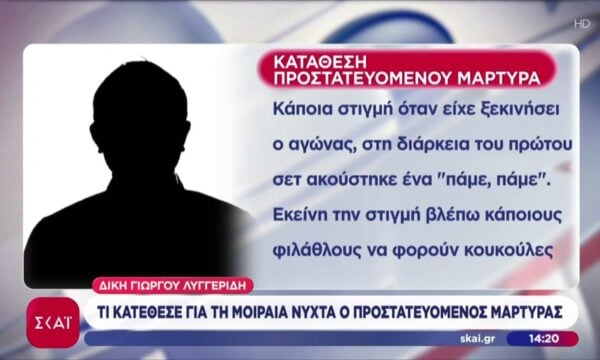 Δίκη Γιώργου Λυγγερίδη: Καταθέτει ο προστατευόμενος μάρτυρας εξ αποστάσεων και με αλλοιωμένη φωνή