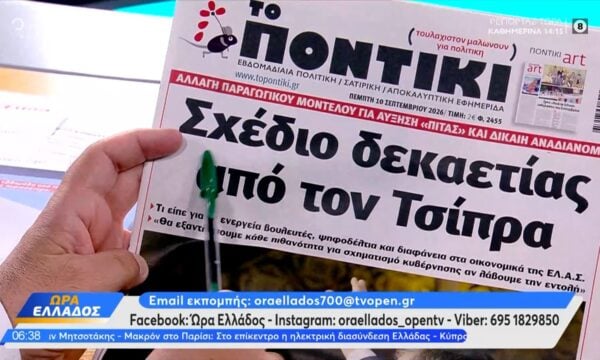 Εφημερίδες 10/09/2026: Τα πρωτοσέλιδα
