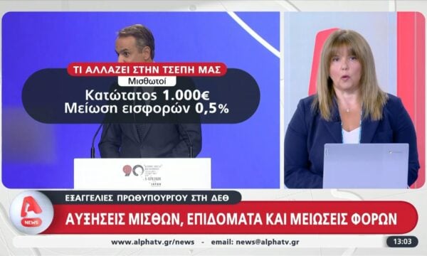 Εξαγγελίες Πρωθυπουργού στη ΔΕΘ | ”Κερδισμένοι” εργαζόμενοι, συνταξιούχοι και οικογένειες