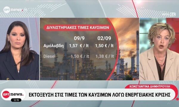 Εκτόξευση στις τιμές των καυσίμων λόγω ενεργειακής κρίσης
