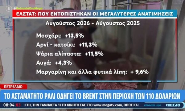 ΕΛΣΤΑΤ: Οι μεγαλύτερες ανατιμήσεις στα τρόφιμα – Πόσο αυξήθηκαν οι τιμές σε 5 χρόνια
