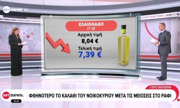 Φθηνότερο το καλάθι του νοικοκυριού μετά τις μειώσεις στο ράφι