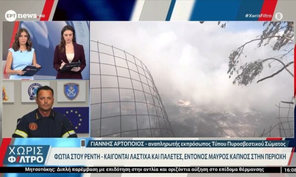 Γ. Αρτοποιός, αναπληρωτής εκπρ. Τύπου ΠΣ: «Σε πολύ καλύτερη εικόνα η πυρκαγιά στου Ρέντη»
