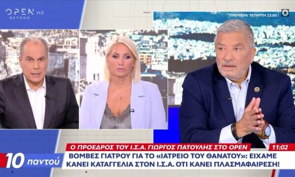 Γ. Πατούλης: Ο Ι.Σ.Α. «σηκώνει τα χέρια» ψηλά για ελέγχους σε 16.500 ιατρεία με 8 τριμελείς επιτροπές