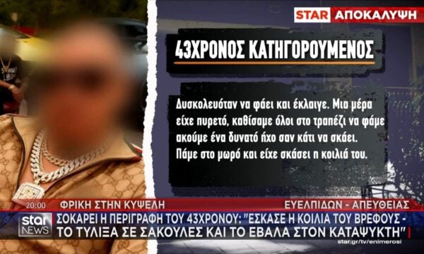 Η απίστευτη δικαιολογία του 43χρονου για το βρέφος στην κατάψυξη – «Οι Ιλλουμινάτι το άλλαξαν για να με εκδικηθούν»