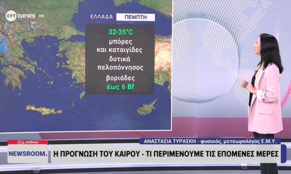 Η πρόγνωση του καιρού από την Αναστασία Τυράσκη | 09/09/2026
