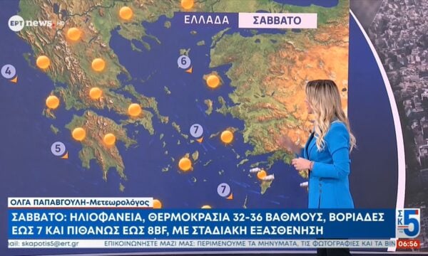 Η πρόγνωση του καιρού από την Όλγα Παπαβγούλη | 05/09/2026