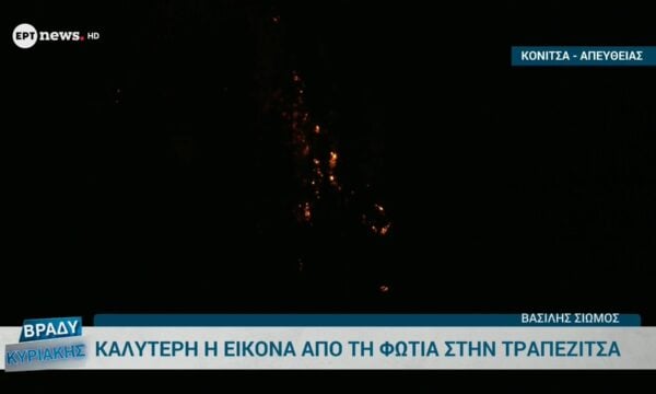 Καλύτερη η εικόνα από τη φωτιά στην Τραπεζίτσα