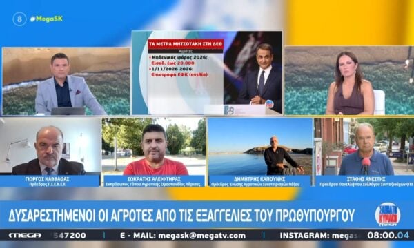 Καπούνης: «Δεν υπάρχει κανένας με εισόδημα 20.000 – Δεν έχουν μαντήλι να κλάψουν»