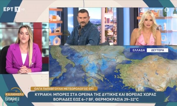Κυριακή: Μπόρες στα ορεινά της δυτικής και βορειας χώρας – Βοριάδες 6-7 BF