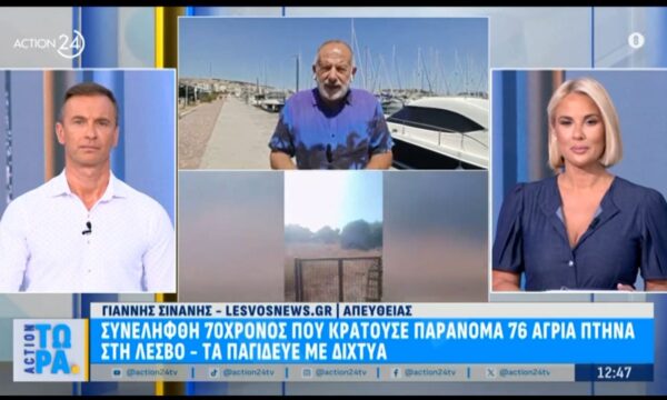 Λέσβος: Χειροπέδες σε 70χρονο που παγίδευε άγρια πτηνά για να τα πουλήσει