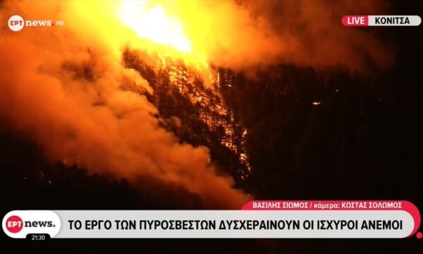 Μάχη με τις φλόγες για έβδομη μέρα στην Τραπεζίτσα – Ενισχύονται οι δυνάμεις