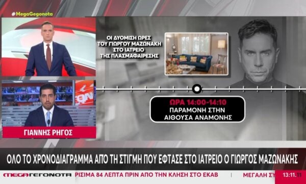 Μαζωνάκης: Το χρονικό της διαδρομής από το ιατρείο στο Ελπίς