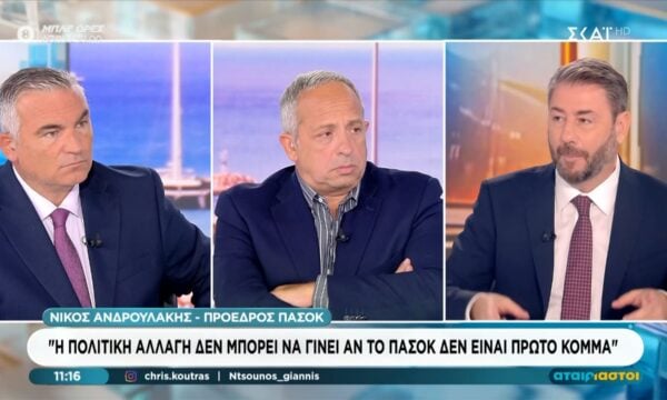 Ν. Ανδρουλάκης: «Μόνο αν είναι πρώτο το ΠΑΣΟΚ θα κάνουμε κυβέρνηση συνεργασίας»