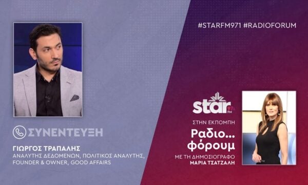 Ο Αναλυτής Δεδομένων, Πολιτικός Αναλυτής, Founder Owner Good Affairs, Γιώργος Τράπαλης στον STAR FM