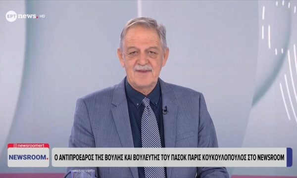 Ο αντιπρόεδρος της Βουλής και βουλευτής του ΠΑΣΟΚ Πάρις Κουκουλόπουλος στο «Newsroom»