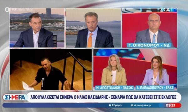 Ο Γ. Οικονόμου, η Μ. Αποστολάκη και η Αν. Παπαδοπούλου στο “Σήμερα”