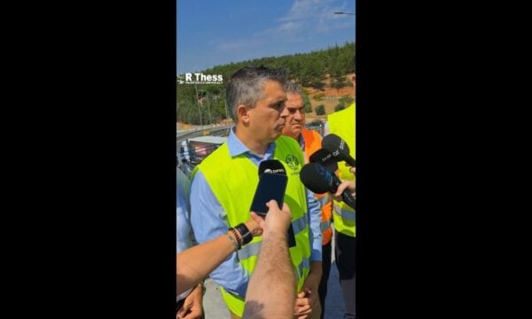 Ο υπουργός Υποδομών και Μεταφορών Χρήστος Δήμας στα έργα του FlyOver στον Περιφερειακό Θεσσαλονίκης
