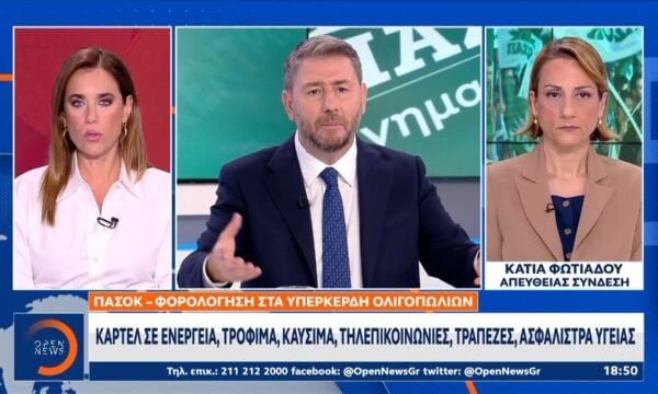 Προτάσεις Ανδρουλάκη: Φορολόγηση στα υπερκέρδη των ολιγοπωλίων