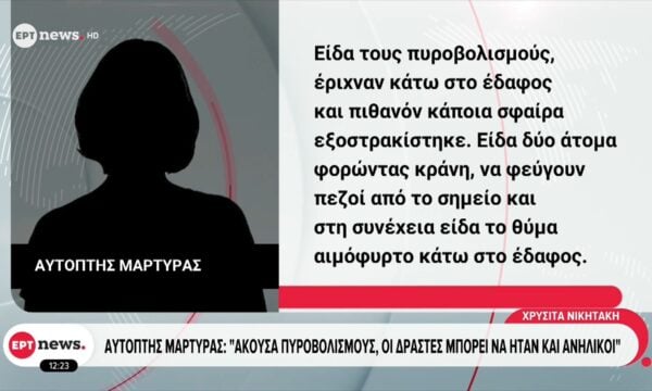 Πυροβολισμοί στα Πατήσια – Αυτόπτης μάρτυρας: Άκουσα πυροβολισμούς, οι δράστες μπορεί να ήταν και ανήλικοι