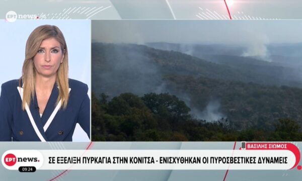 Σε εξέλιξη πυρκαγιά στην Κόνιτσα – Στάλθηκε μήνυμα «112» για πυκνούς καπνούς