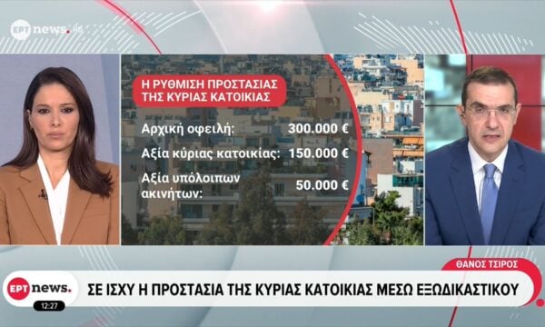 Σε ισχύ η προστασία της κύριας κατοικίας μέσω εξωδικαστικού