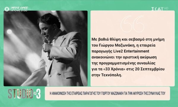 Θάνατος Γιώργου Μαζωνάκη: Ο ρόλος του υπνοθεραπευτή και οι τελευταίες εξελίξεις στην υπόθεση