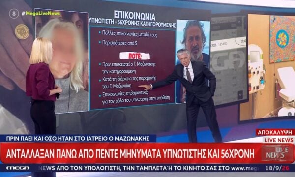 Θάνατος Μαζωνάκη – Αποκάλυψη: Αντάλλαξαν πάνω από 5 μηνύματα υπνωτιστής και 56χρονη